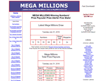 Tablet Screenshot of megamillionsstats.com